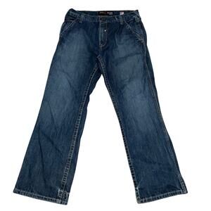 Ariat Blue Low Rise M4 Carpenter Boot Cut Denim Jeans Size 33/30